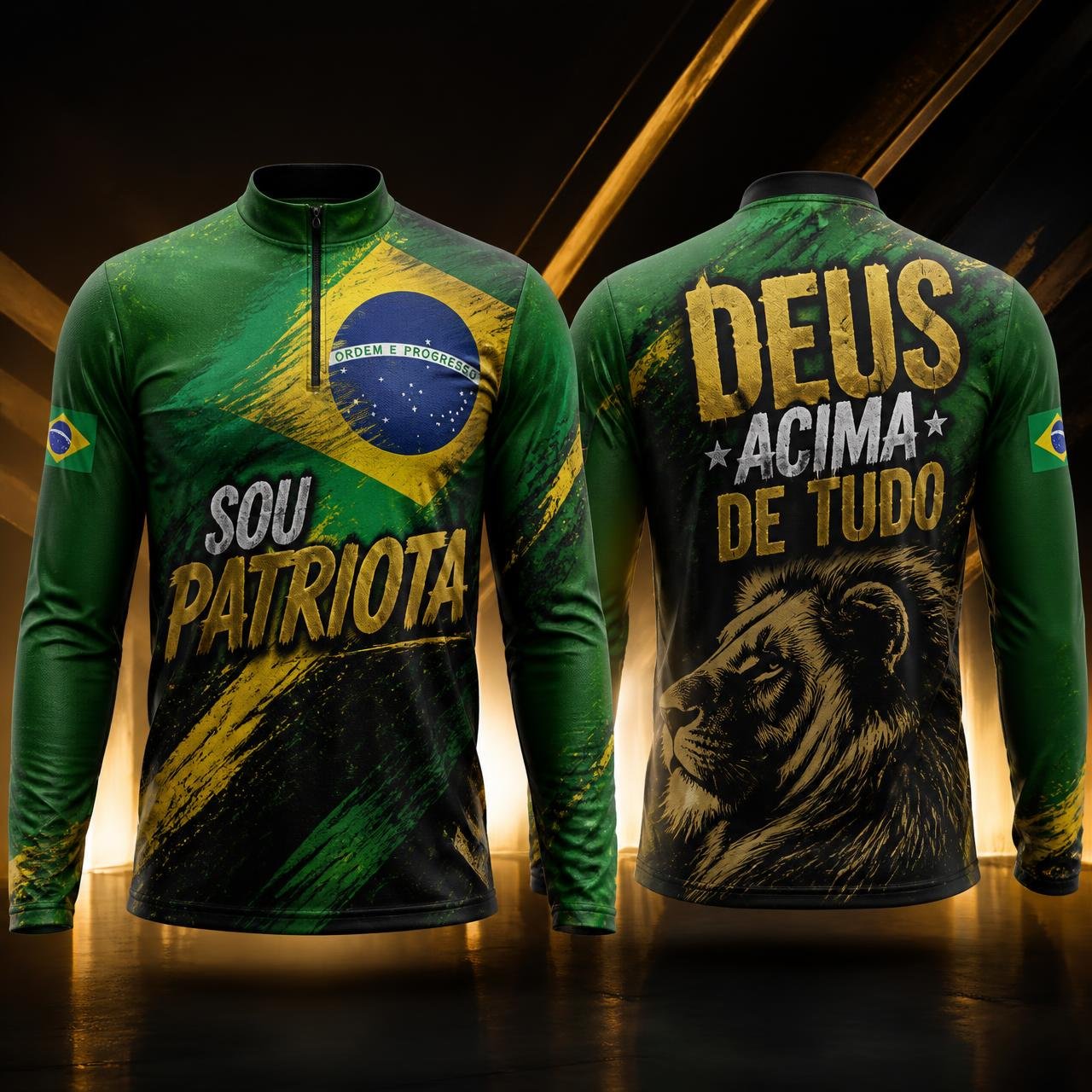 Camisa Sou Patriota da Alto Legado, frente e verso